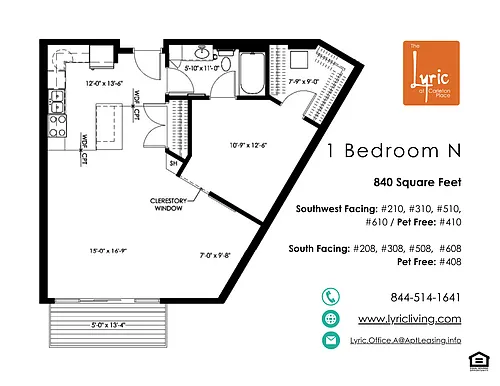 Floor plan 1 Bedroom N