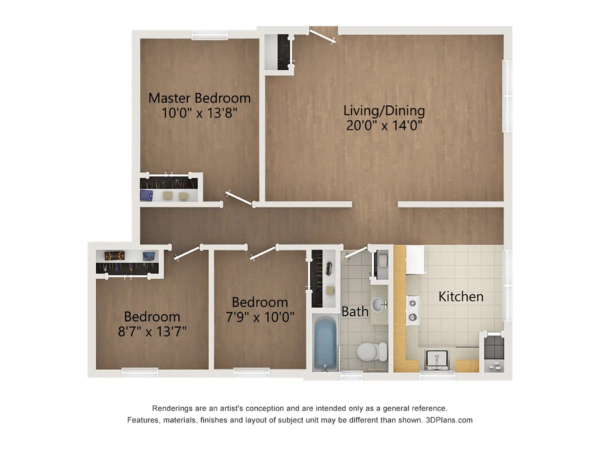 Floor plan 3 Bed 1 Bath