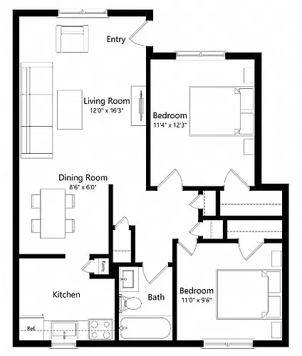 Floor plan B1-W