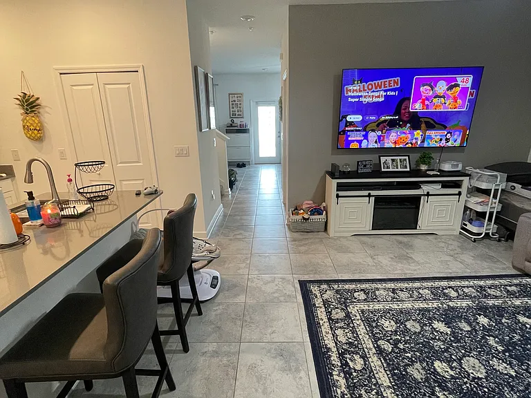 Family Room and Kitchen with Furniture