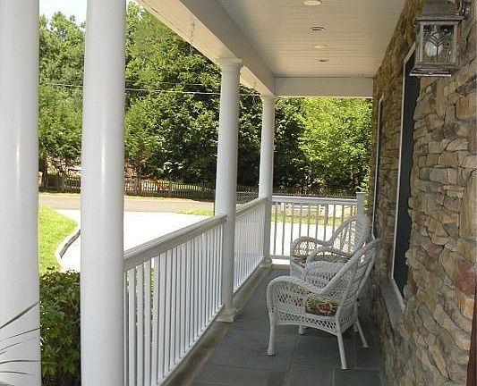 Columned Slate Front Porch
