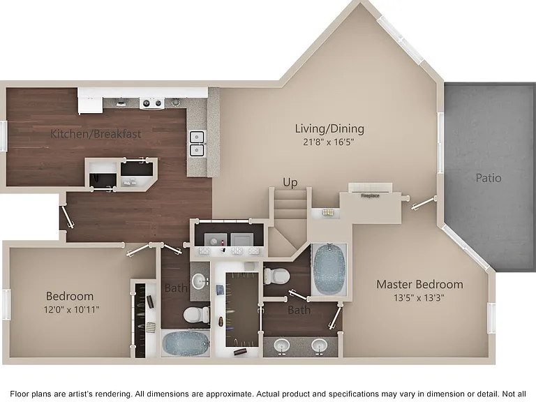 Regal Parc - C1 - 2 Beds - 2 Baths - 1360 Sq. ft.