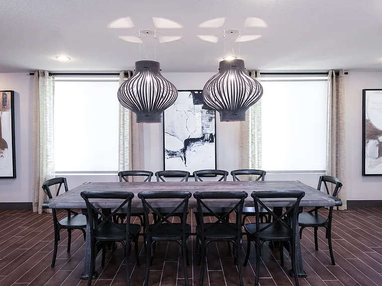 Resident lounge equipped with dining room