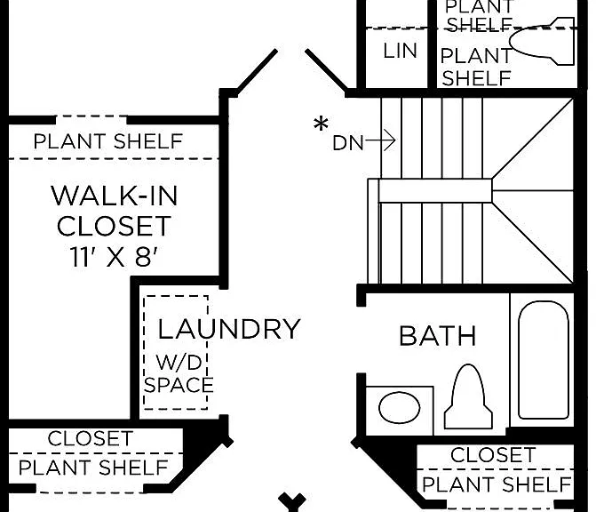 Floor plan: bedroom level.