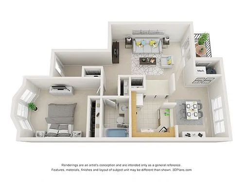 Floor plan 1 bed A Royal Oaks