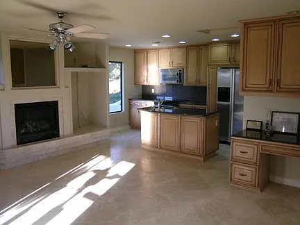 Large apartment with open floor plan, fireplace, tons of natural light/ views upgrades throughout, built-in desk