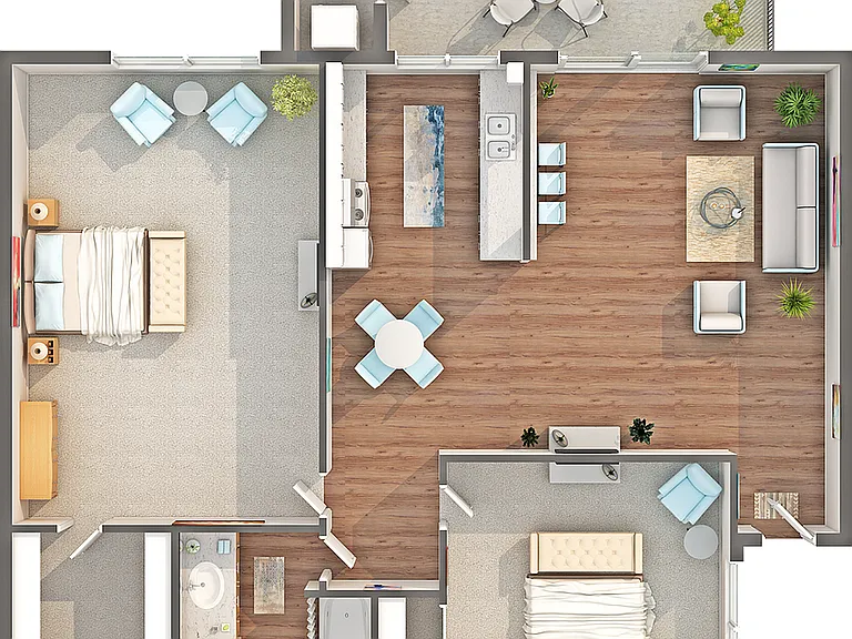 Redwood | 2-Bedroom Floorplan Redwood | 2-Bedroom Floorplan