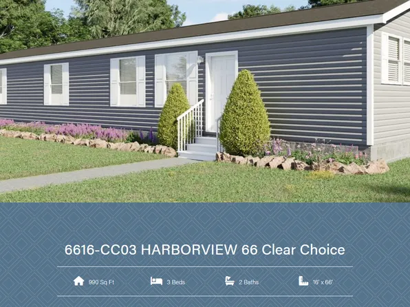 Clayton Harborview 66 (16x66) Plan, Timber Point Mobile Home Community