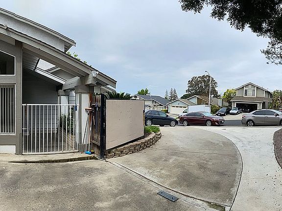 Side driveway with gate