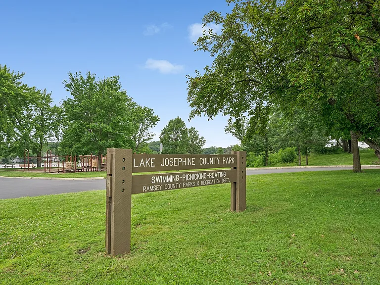 Lake Josephine Park is across the street with a beach, picnic areas, playground and boat launch