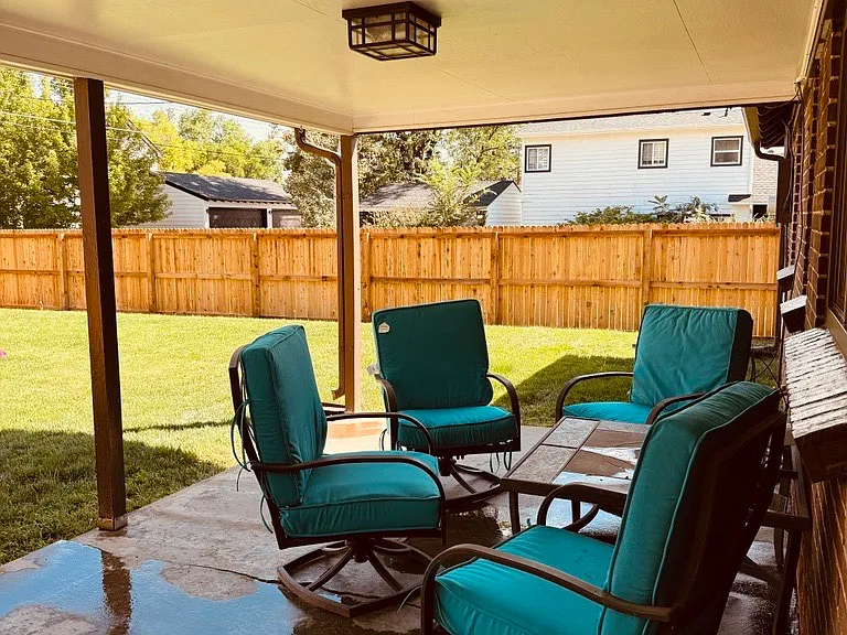 Back Patio chairs and table included in rental