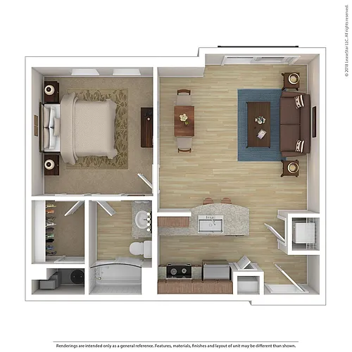 Floor plan Opus 1 Bedroom A3