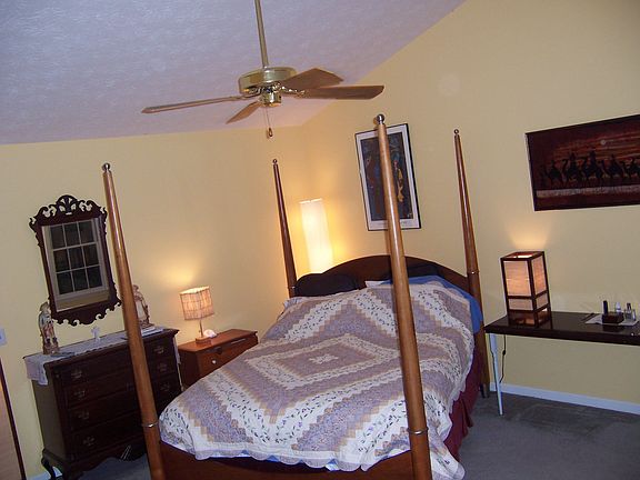 Vaulted master bedroom ceiling