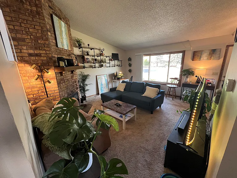 Large picture window in living area (staged)
