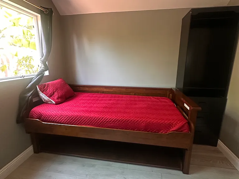 small closet attached to Murphy bed.