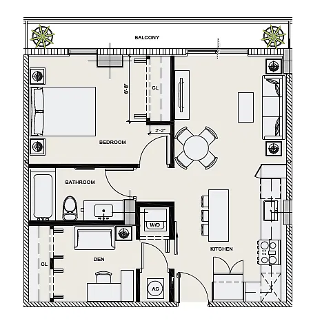 Floor plan A1 + Den