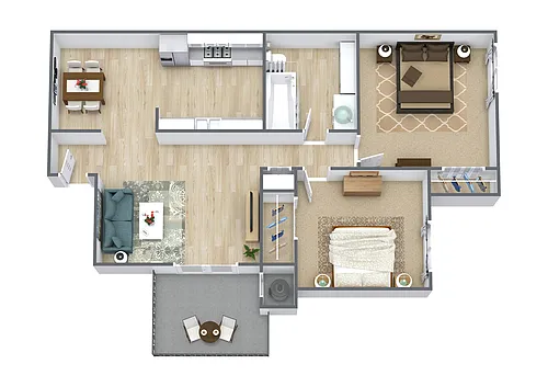 Floor plan 2 Bedroom 1 Bathroom