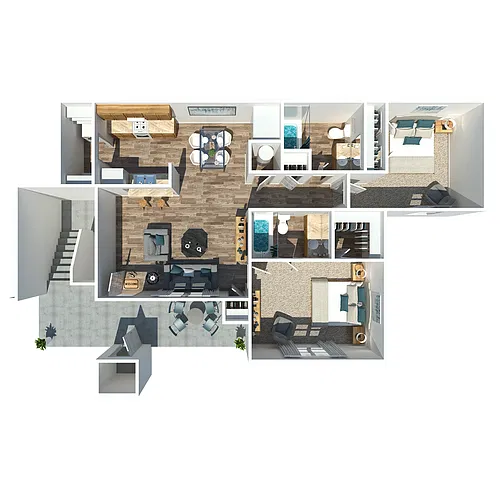 Floor plan 2 Bedroom 2 Bath