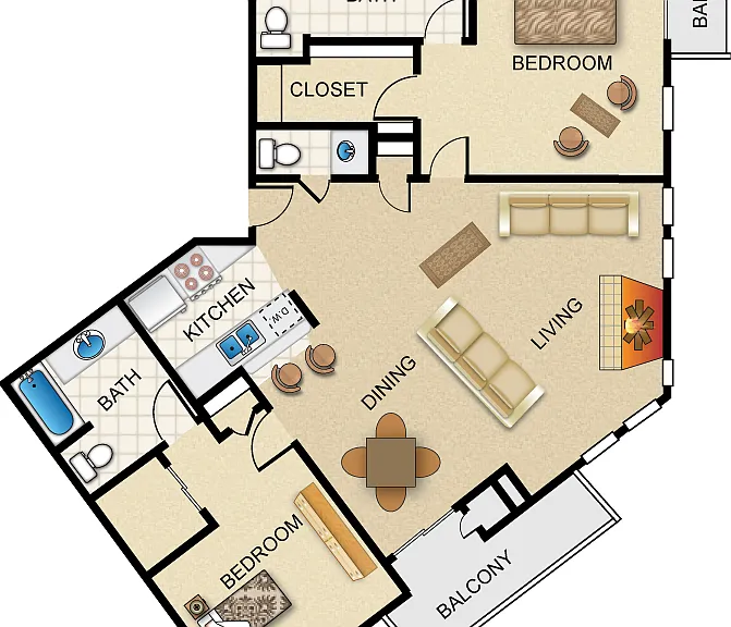 Penthouse 714A Floorplan Diagram