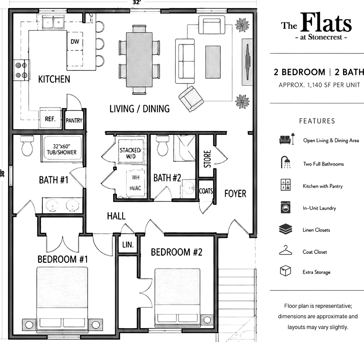 2 bed, 1140 sqft, $1,699 — Photo 2