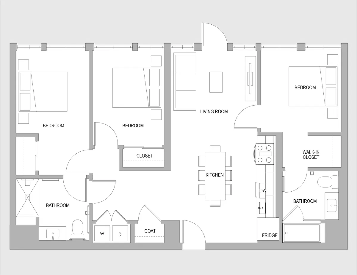 Floor plan 3 BR D ADA
