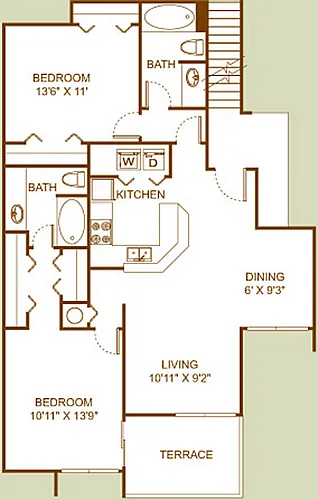 Plantation Colony - B3 - 2 Beds - 2 Baths - 1218 Sq. ft.