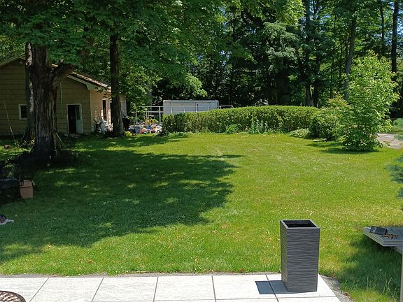 patio and backyard view out French doors