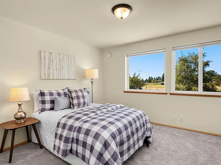 2nd bedroom with nice view of the park.