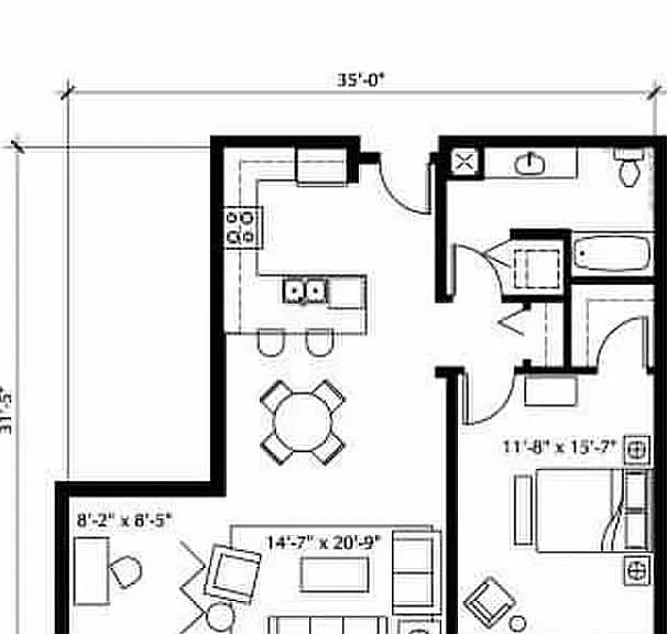 Floor plan with room dimensions