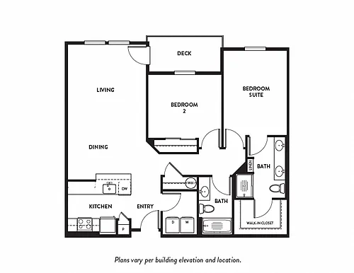 Floor plan 2 Bed 2 Bath C7