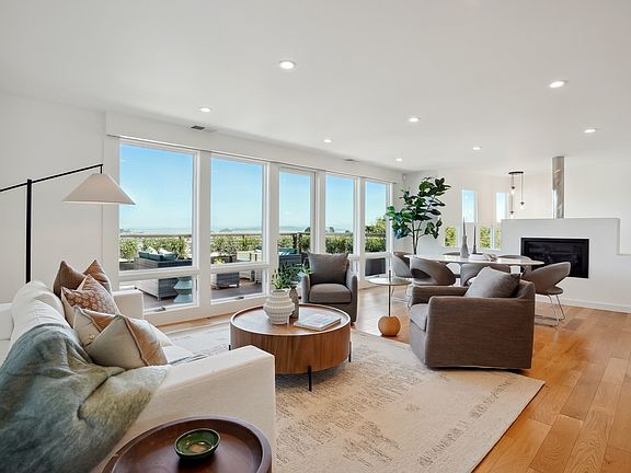 Upstairs living room with bay views