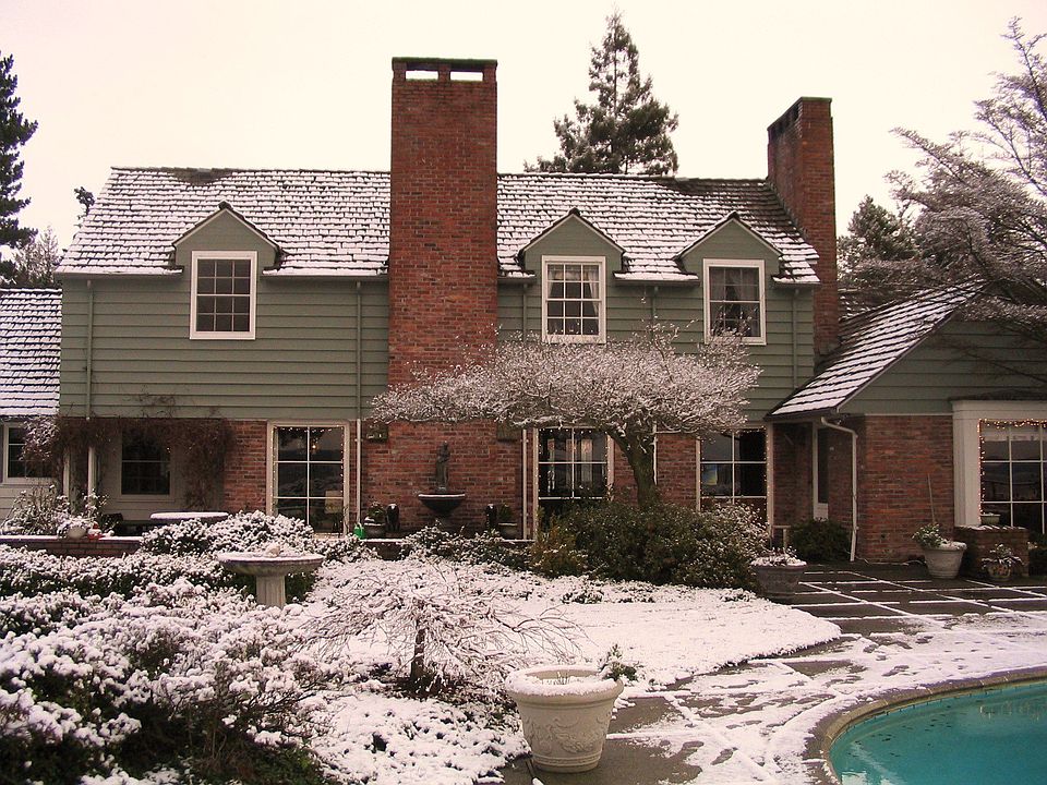 Back yard, facing the Sound and Olympics
