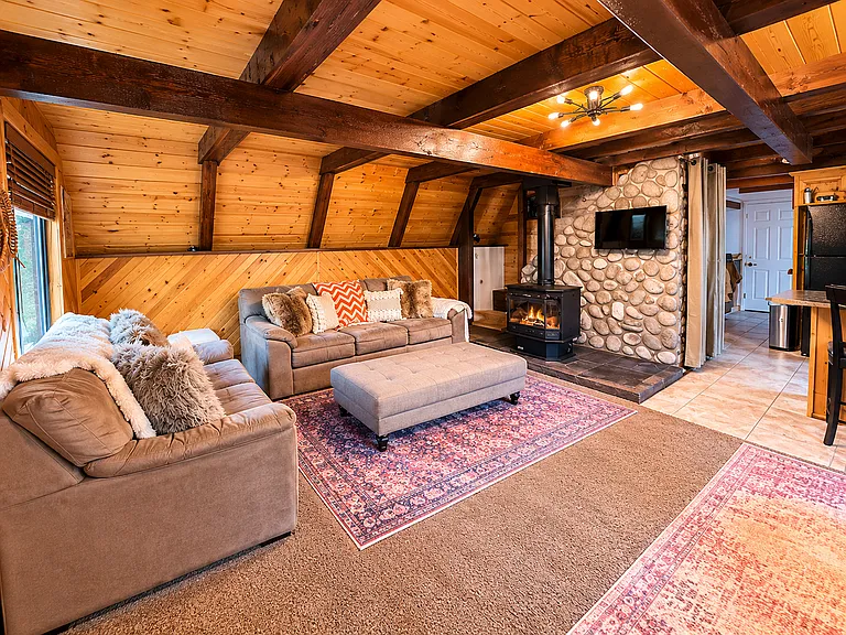 Living room, gas stove