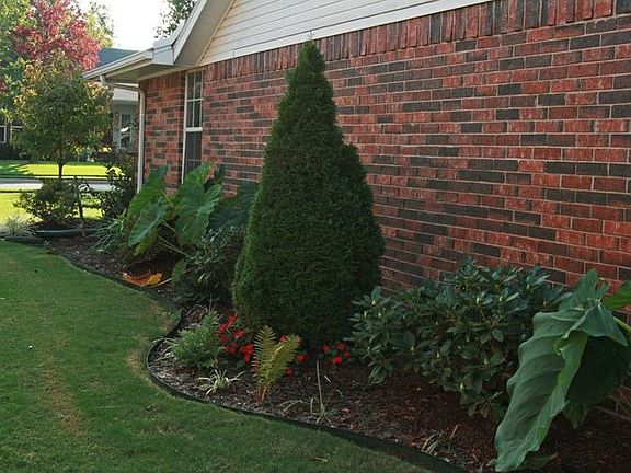 Landscaping on east side of the house.