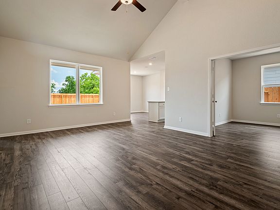 Vaulted ceilings in the family room