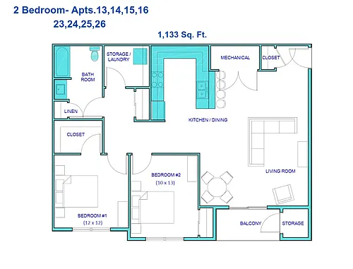 Floor plan 2 Bed-B