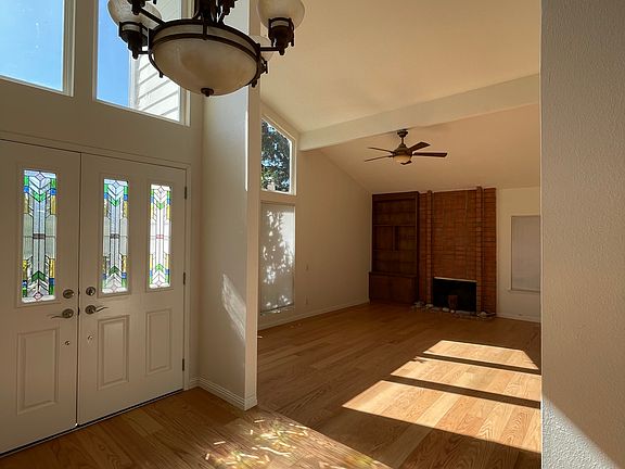 Front door entryway and living room