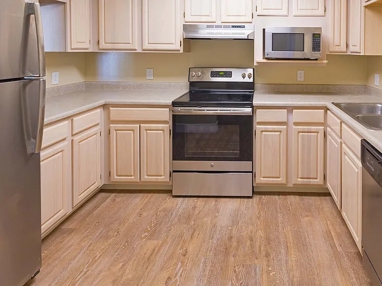 Spacious kitchens with plenty of cabinet and counter space