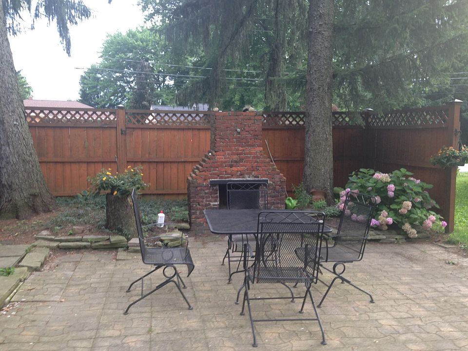 Back yard fireplace. 
