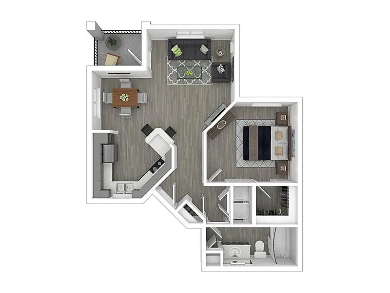 Floor plan 1X1-880