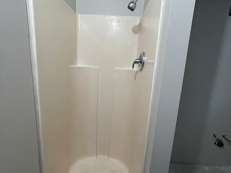 Basement bathroom being remodeled shower