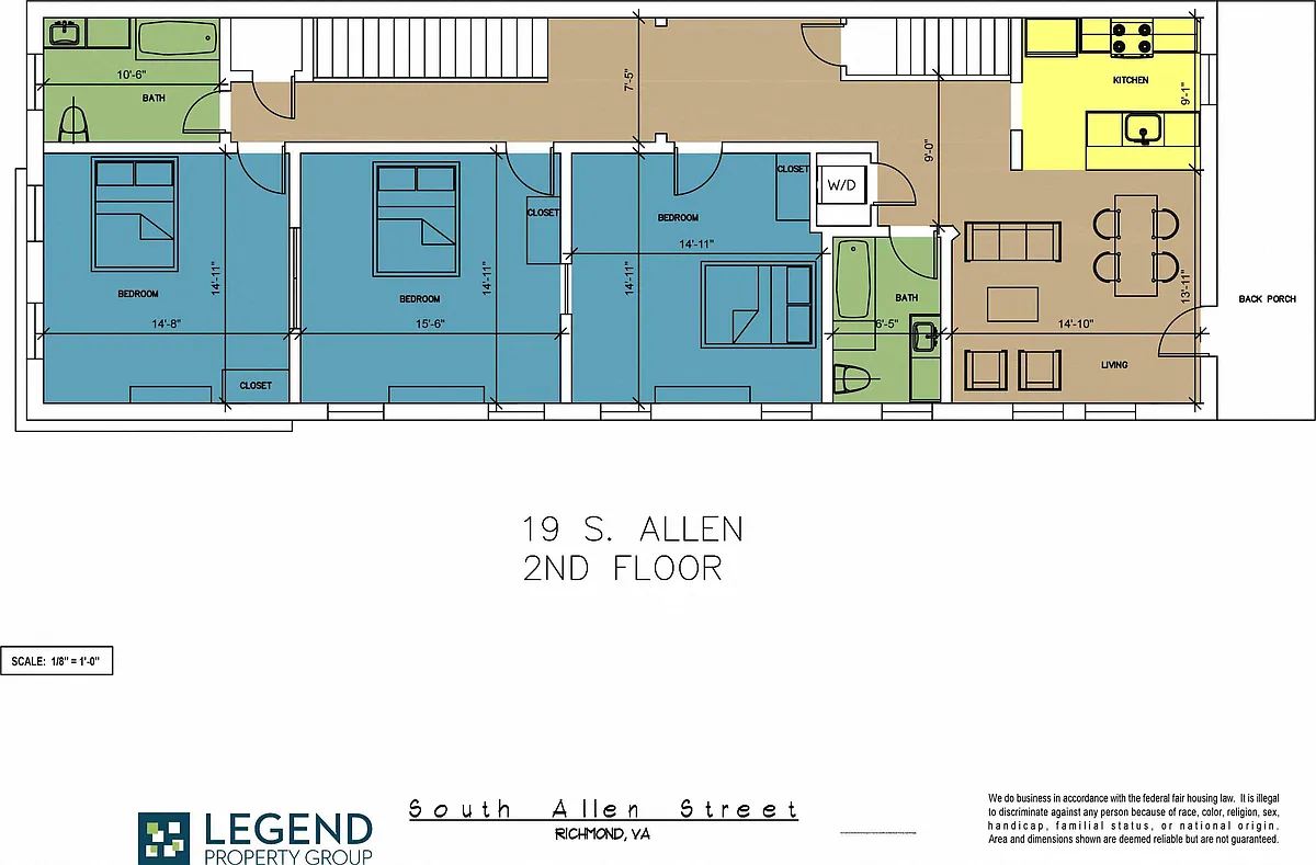 Floor plan The Row at Cary Place - 19 S. Allen Ave. Upper Uni