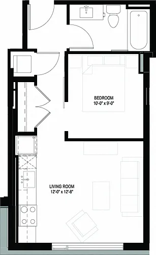 Floor plan One Bedrooms/One Bathrooms (J02)