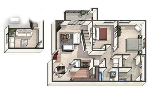Floor plan b2x2-R-Platte