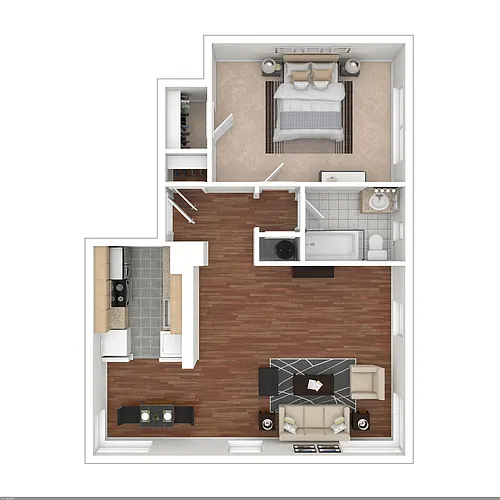 Floor plan 1 Bedroom Floorplan GA