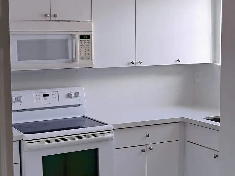 Kitchen - stove with built-in microwave