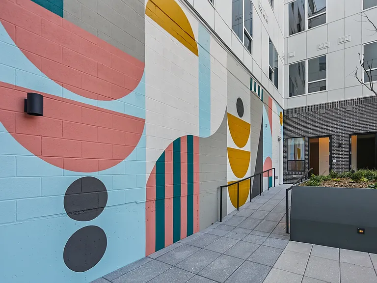 Community Courtyard with Eclectic Local Art