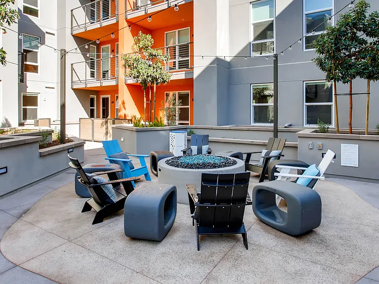 Outdoor Lounge with Fireplace