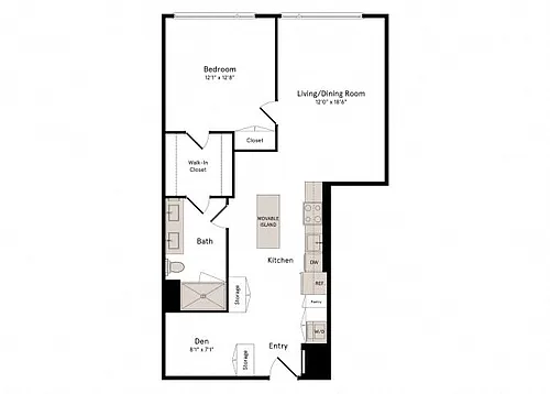 Floor plan 1D.3 W/ DEN