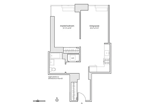 Floor plan 1 Bed/1 Bath-A14-L35-39